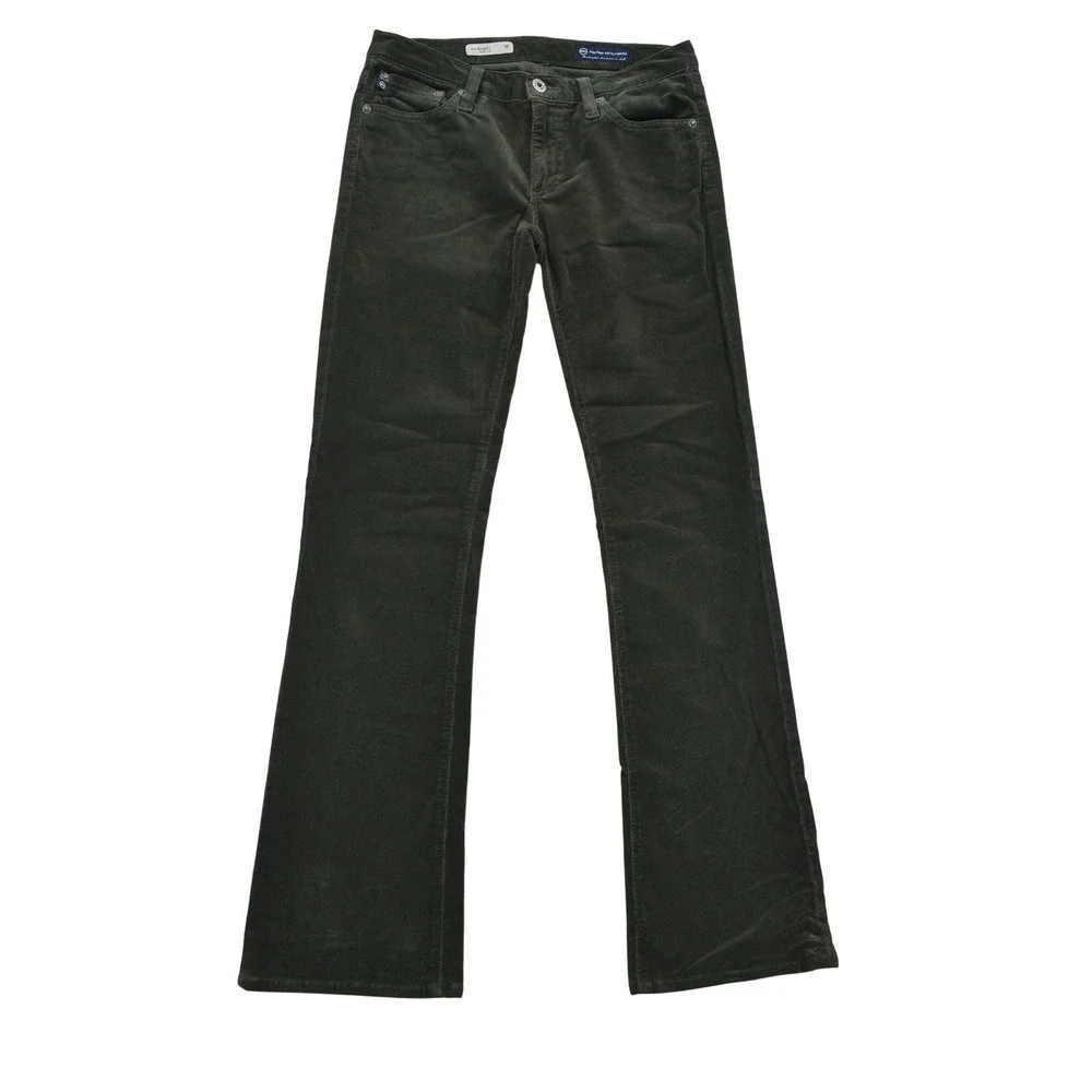 AG Adriano Goldschmied The Angel Bootcut Corduroy Pants Green 27R Made in USA